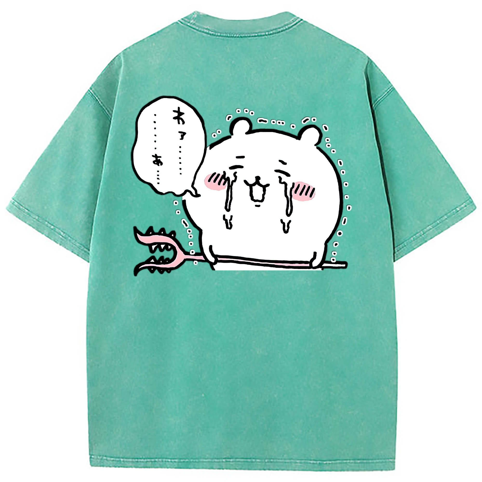 （画像用） ちいかわ ちいかわ Chii-kawa chiikawa 綿100% ヴィンテージ風 半袖Tシャツ（背面プリント）